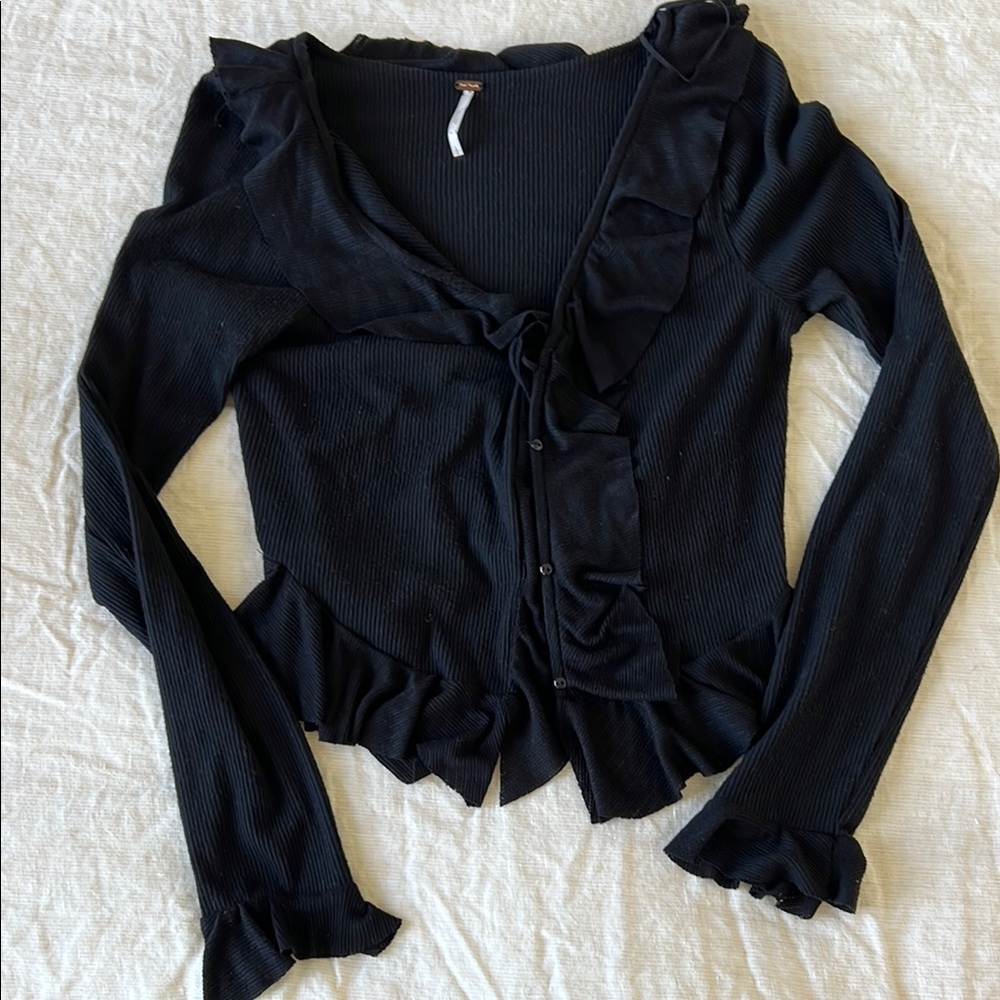 Free People Black Cardigan Sweater
